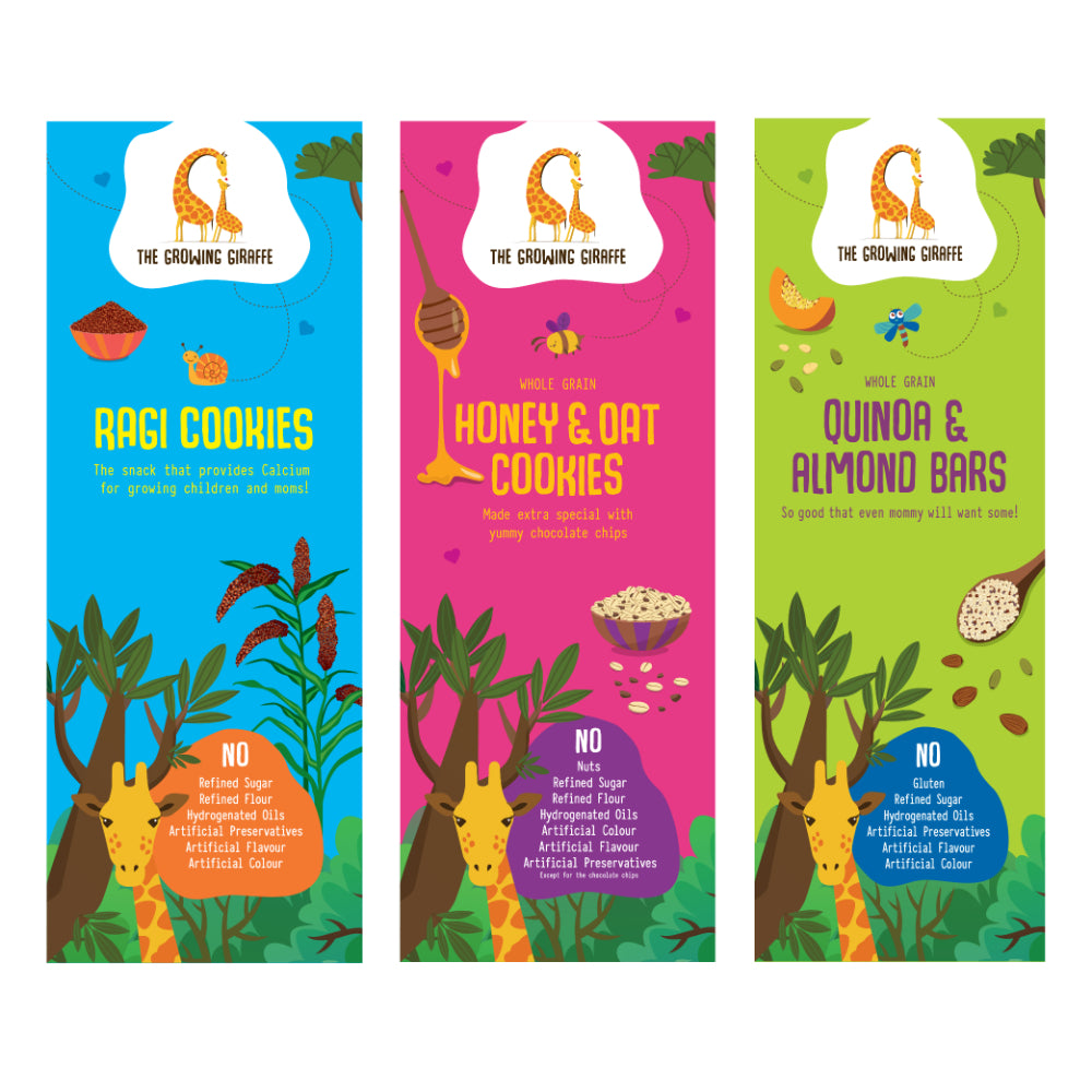 Ragi Cookies + Honey & Oat Cookies + Quinoa & Almond Bars (200 GMS Each)