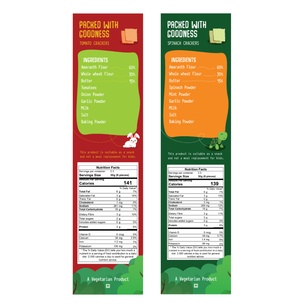 Tomato Amaranth Crackers + Spinach Amaranth Crackers (100 GMS Each)