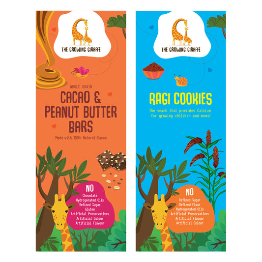 Cacao & Peanut Butter Bars + Ragi Cookies (200 GMS Each)