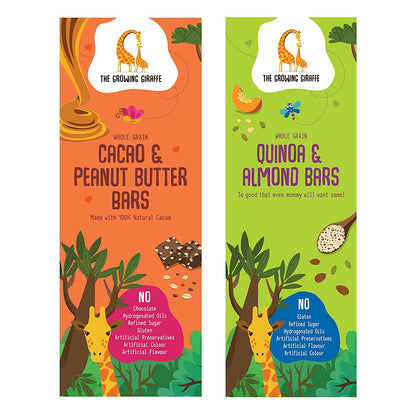 Cacao & Peanut Butter Bars + Quinoa & Almond Bars (200 GMS Each)