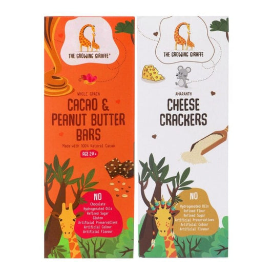 Cacao & Peanut Butter Bars + Cheese Amaranth Crackers (160 + 60 GMS Each)
